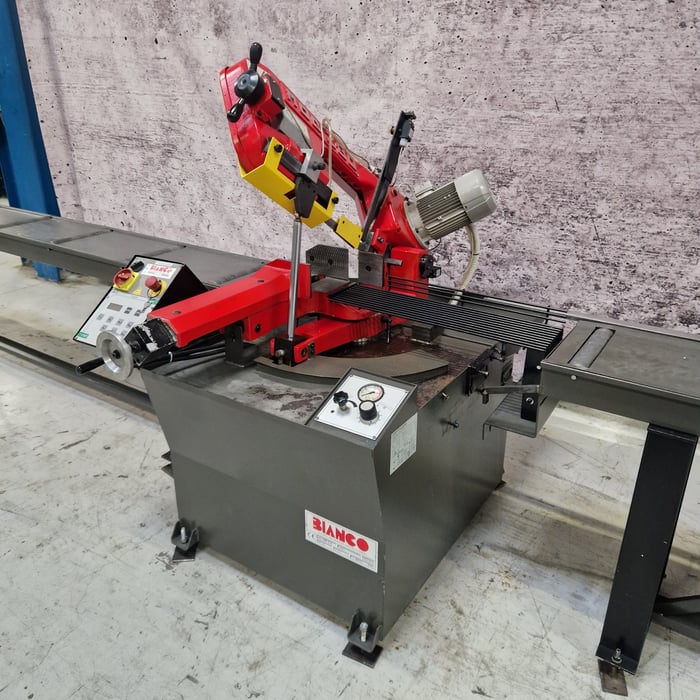 Brugt Bianco 280 SA 60° halvaut. båndsav m/rullebaner - Ø220 mm. 